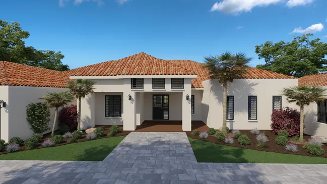 Ejemplo de casa mediterránea - render 3D de Cedreo