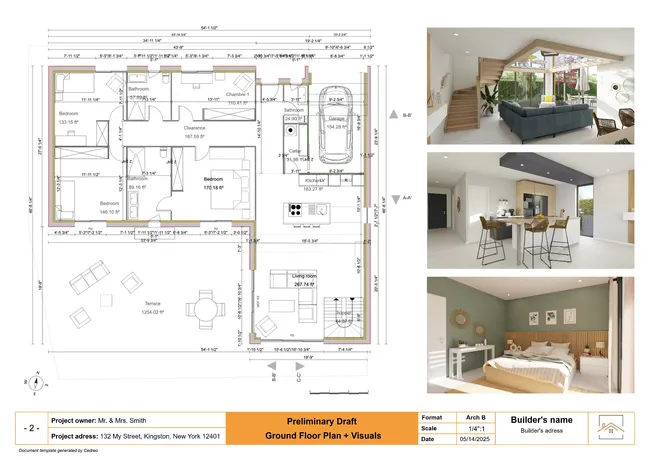 Architecture presentation board created with Cedreo
