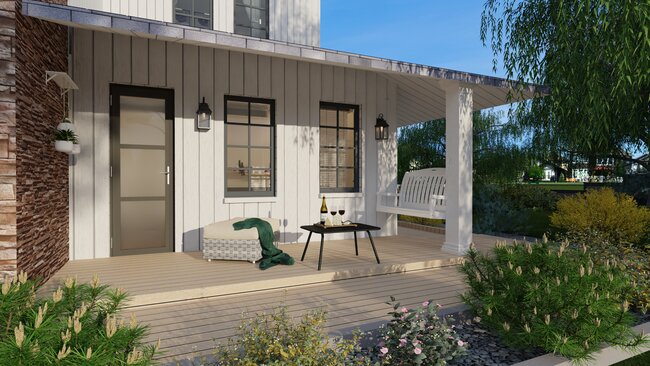 3D render - Craftsman 10 - porch