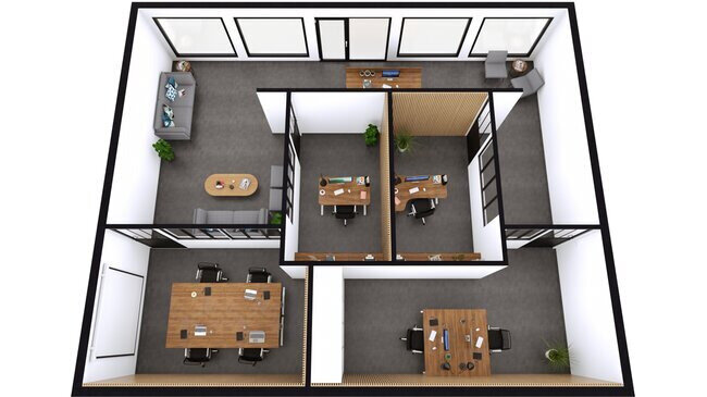 plan 3D d'un bureau créé avec Cedreo