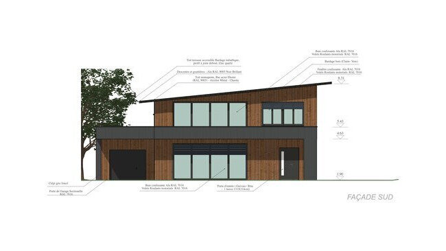 plan de façade d'une maison individuelle créé avec Contemporary Style Design