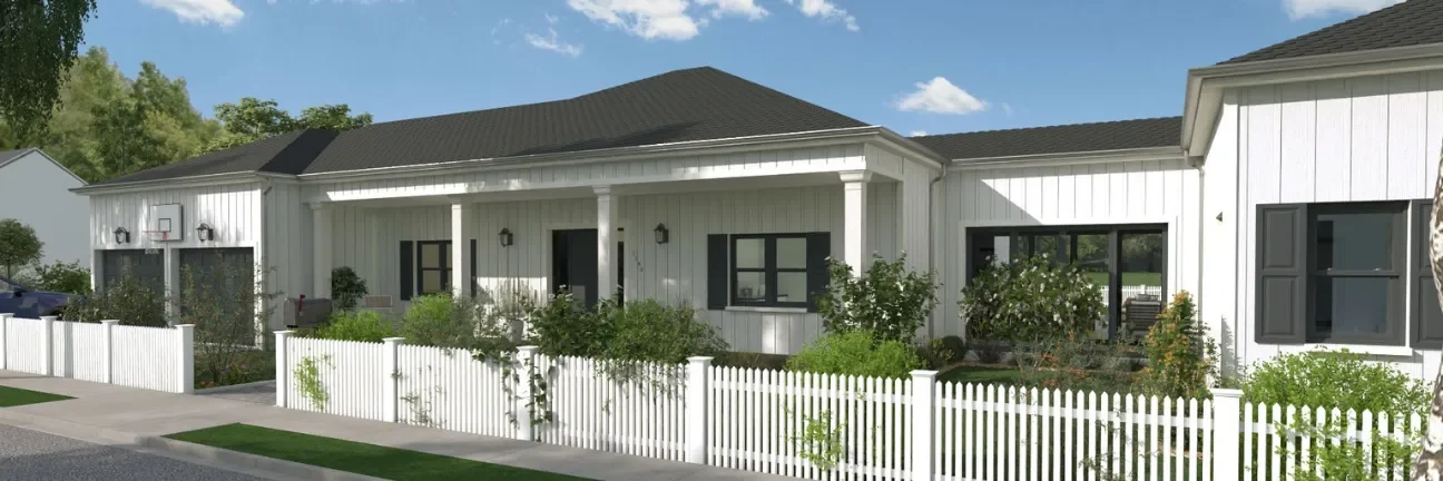 3D render of a Ranch house designed by Cedreo