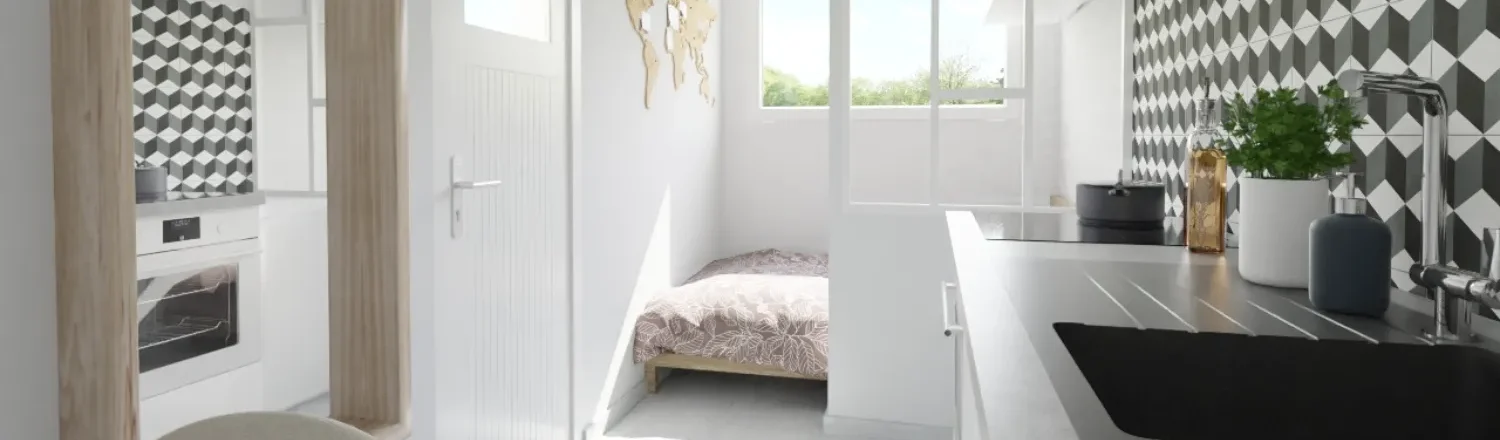 3D render of a container interior by Cedreo