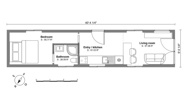 40' container 2D plan