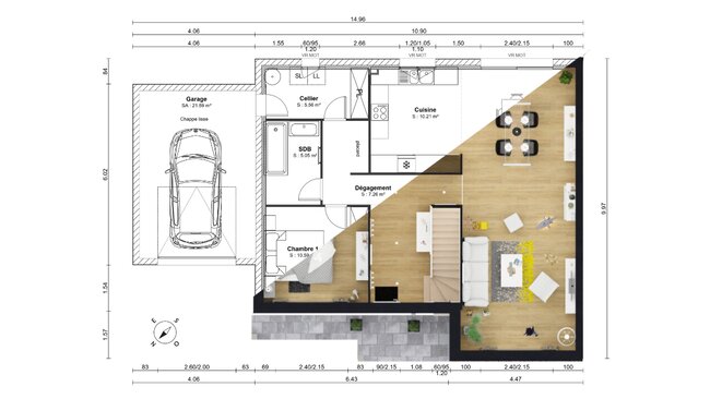 montage plans 2D / 3D - RDC