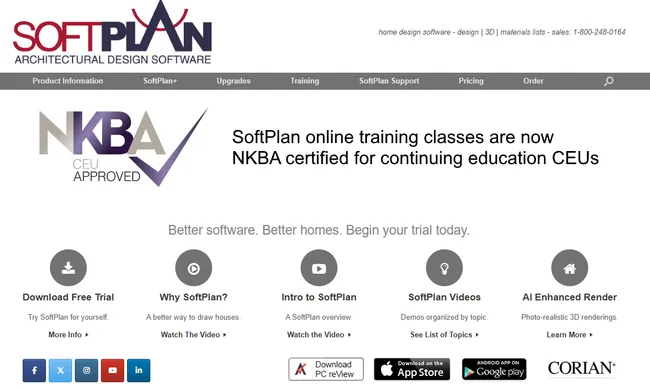 Screenshot home page Softplan
