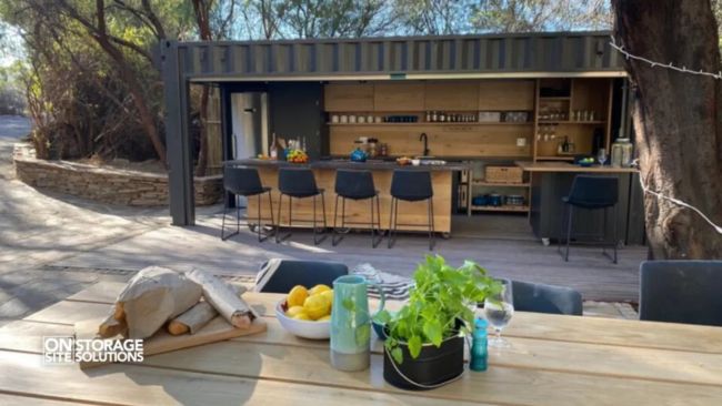 Outdoor kitchen with a container example