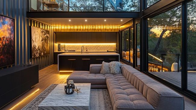 Modern interior example - container house