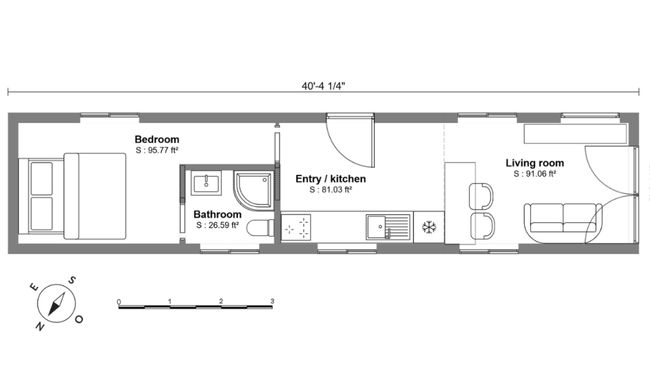 Container house 2D plan by Cedreo