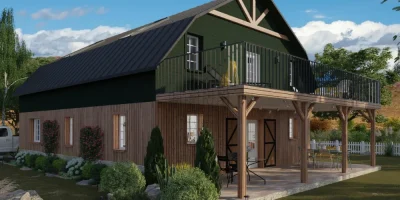 3D render of a barndo house designed by Cedreo