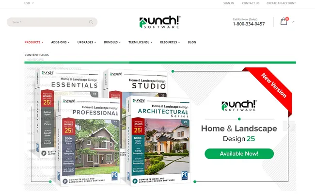 screenshot home page Punch Landscape Design