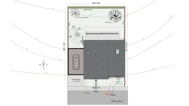 single-Family house site plan designed with Cedreo