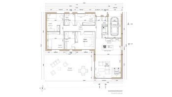 Plano en 2D con una extensión del salón