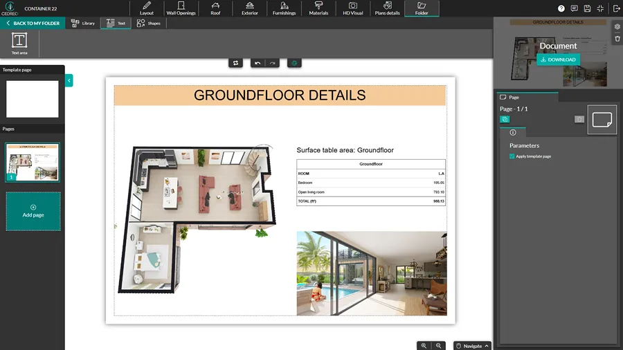 screenshot cedreo software create presentation document