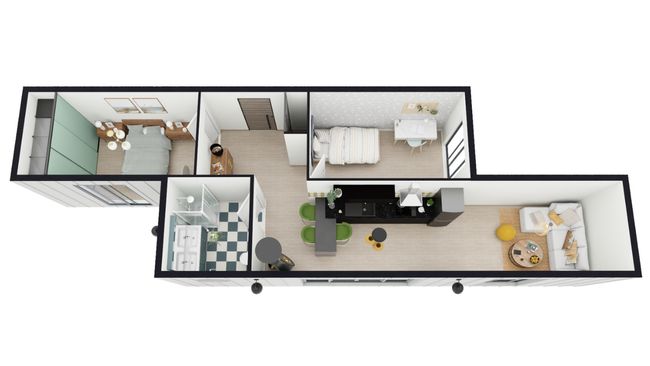 Layout for 2 Side-by-Side 40-ft Containers