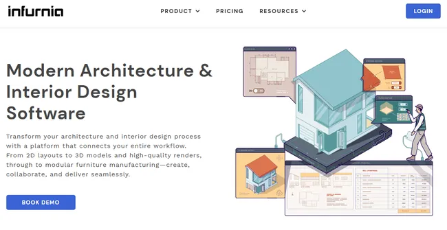 screenshot home page Infurnia