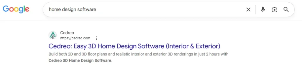 cedreo search on google