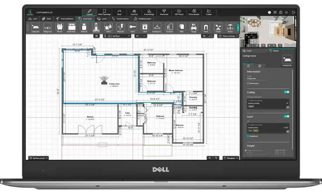 Cedreo interface of the layout step