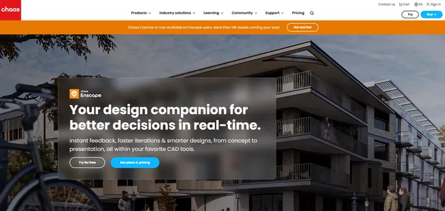 screenshot home page Enscape