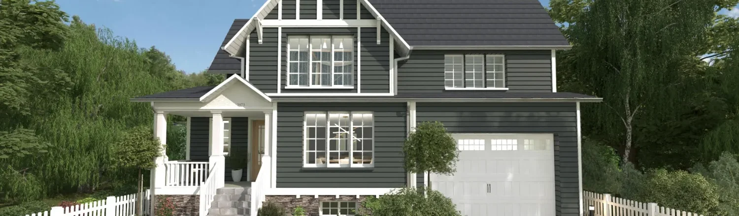 Header blog post - 3D render of a craftsman house with an addition over the garage by Cedreo