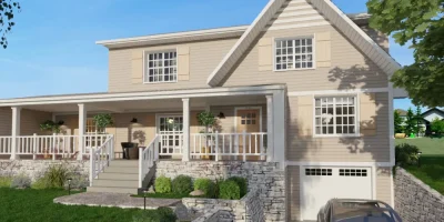 3D render of a craftsman house with addition for the header of home addition cost blog post