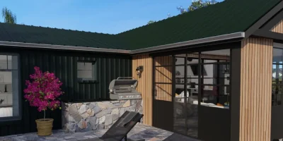 3D render of a house with addition for the header of house addition construction blog post