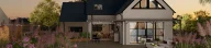 Rendu 3D de nuit d'une maison avec combles aménagés réalisé avec Cedreo