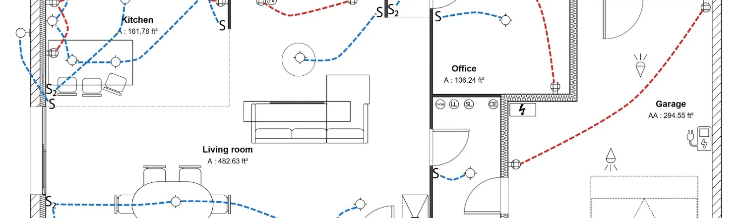 Electrical plan created with Cedreo for header blog post house electrical plan drawing