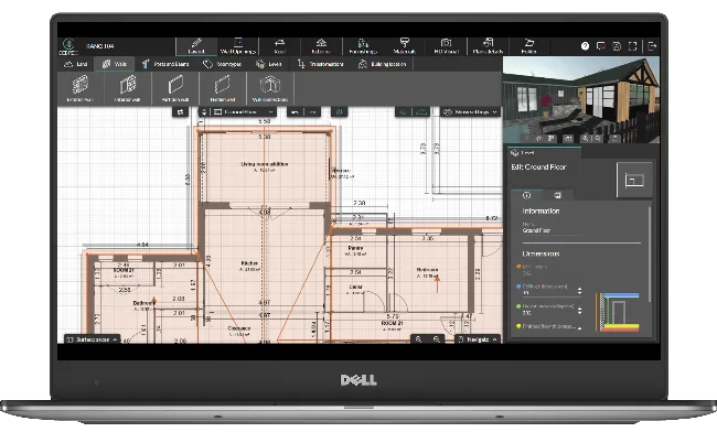 Screenshot ui Cedreo all-in-one software