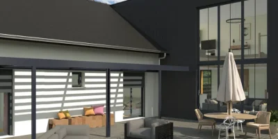 Rendu 3D Cedreo d'une maison avec agrandissement