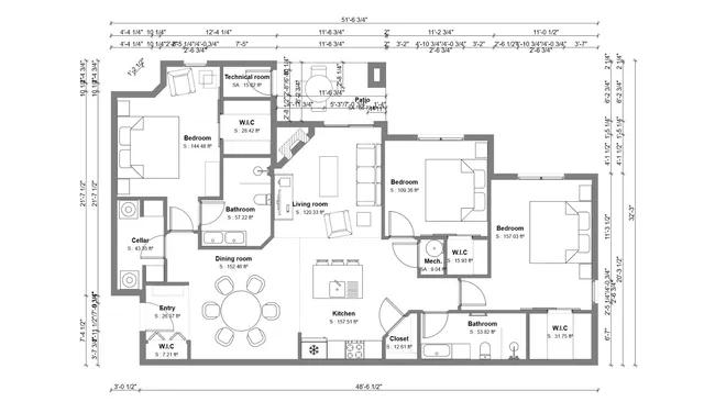 2D floor plan with symbols created with Cedreo