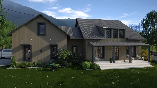 3D render of a ranch house by Cedreo