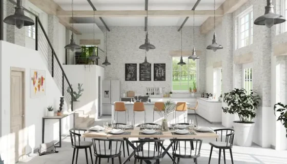 3D render of an open livingroom by Cedreo