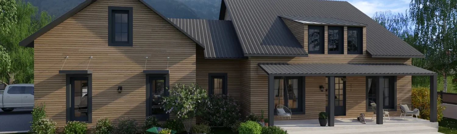 3D render of a house with addition by Cedreo