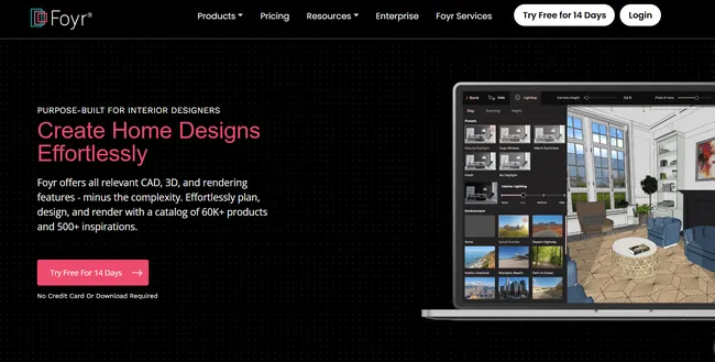 screenshot home page Foyr