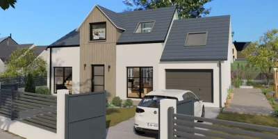 Rendu 3d d'une maison individuelle neuve dans un lotissement réalisé avec Cedreo
