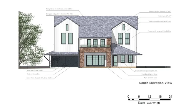 scaled elevation with annotations designed with Cedreo