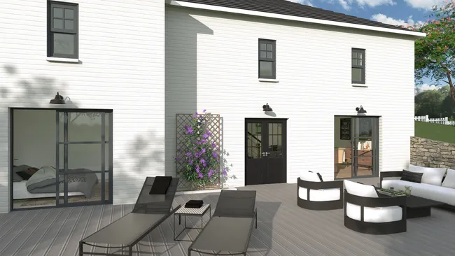 3D render of an exterior basement view designed with Cedreo