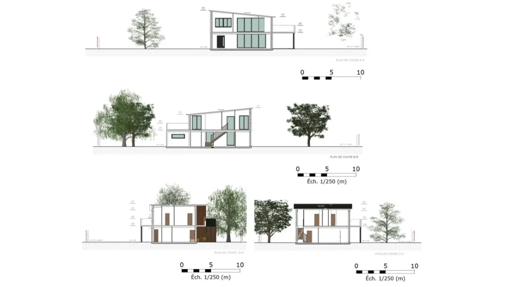 présentation de plans de coups pour la maison individuelle moderne par Cedreo