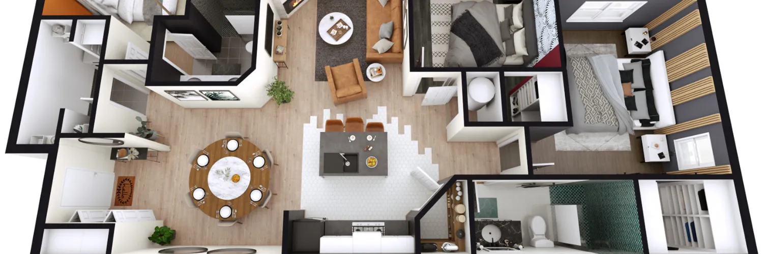 Pian Plan Rendered What is a Rendered Floor Plan | Cedreo