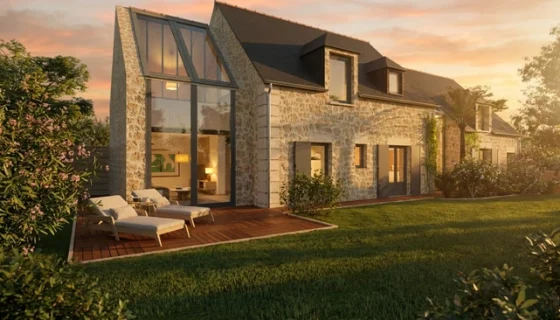 Rendu 3D d'une maison ancienne rénovée et sublimé par l'IA de Cedreo