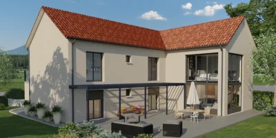 Rendu 3D d'une maison individuelle réalisé avec le logiciel Cedreo