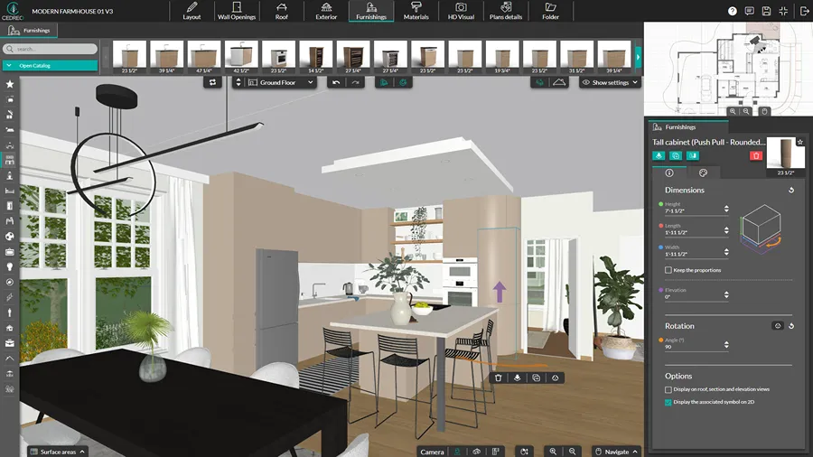 screenshot Cedreo software furnishings