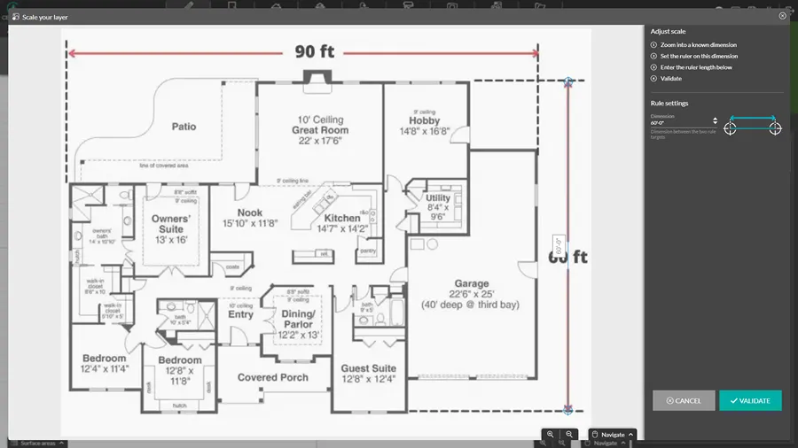 cedreo interface import a layout