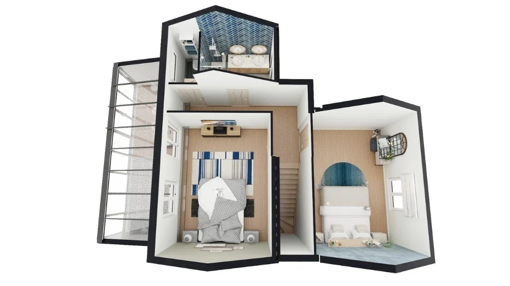 plan 3D réalise avec le logiciel Cedreo