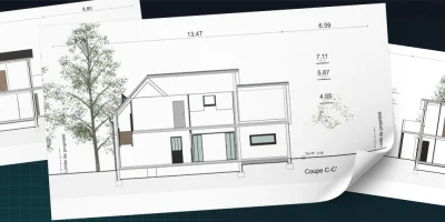 Illustration et exemples de plan de coupes réaliser avec le logiciel Cedreo