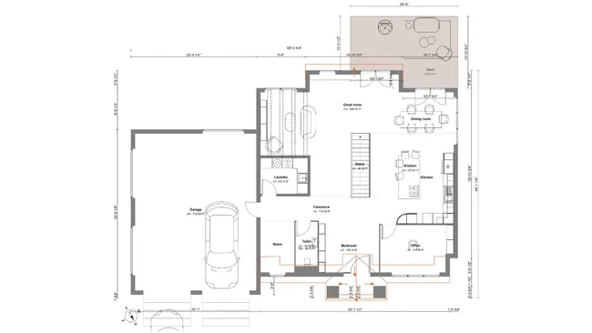 2D floor plan of a modern farmhouse by Cedreo