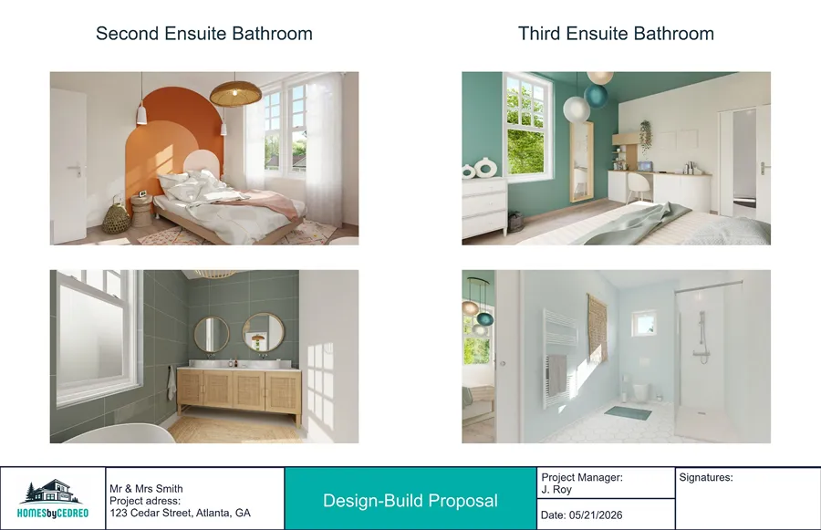 Example of a proposed design concept for a design-build proposal by Cedreo