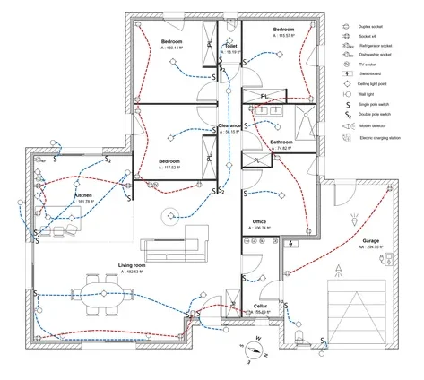 electrical plan by Cedreo example 1