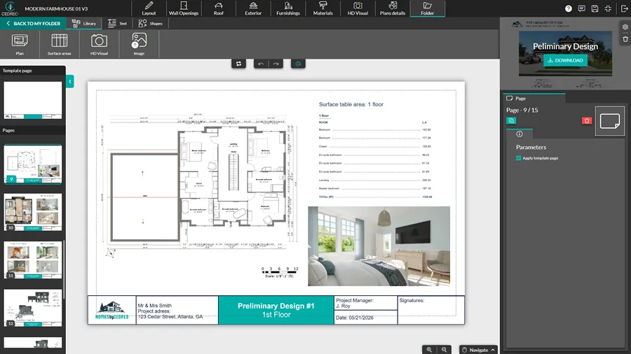 screenshot cedreo interface document creation